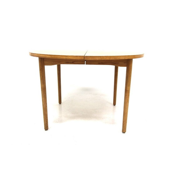 Image 1 of Table de salle à manger vintage en pin avec 2 rallonges, Suède 1960