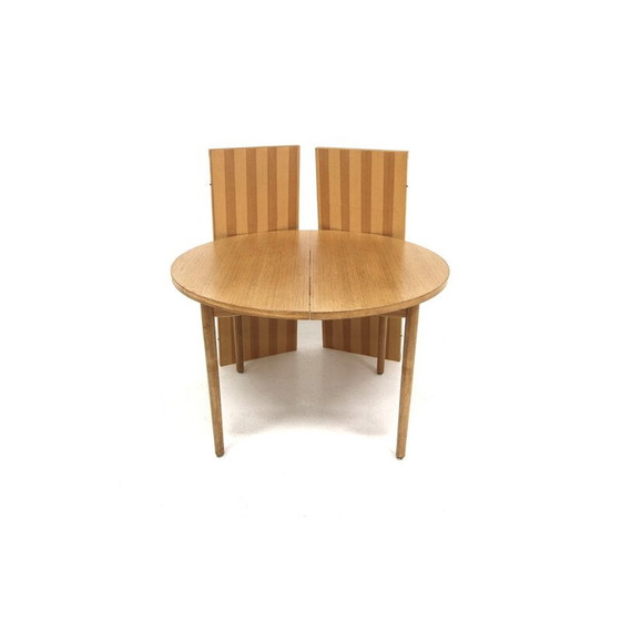 Image 1 of Table de salle à manger vintage en pin avec 2 rallonges, Suède 1960