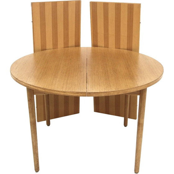 Image 1 of Table de salle à manger vintage en pin avec 2 rallonges, Suède 1960