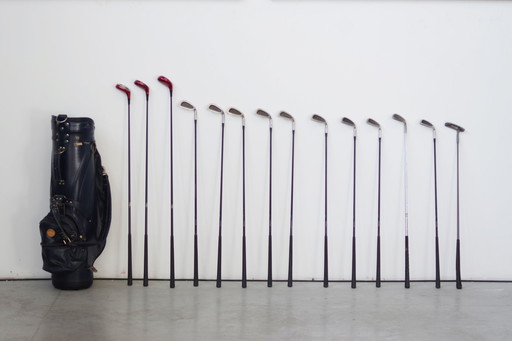 Vintage Yamaha Golf Set - Leather Bag With Complete 14-Club Collection