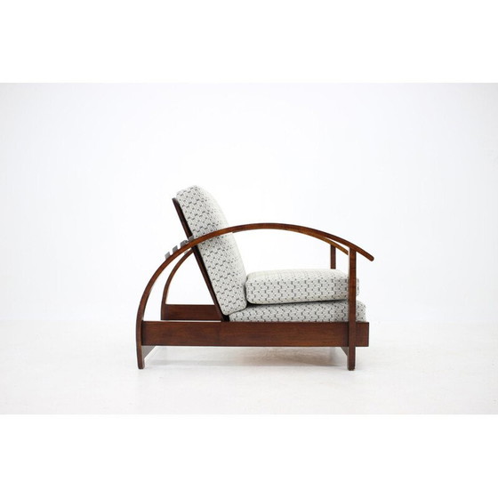 Image 1 of Fauteuil vintage réglable et convertible Art Déco, Tchécoslovaquie 1930