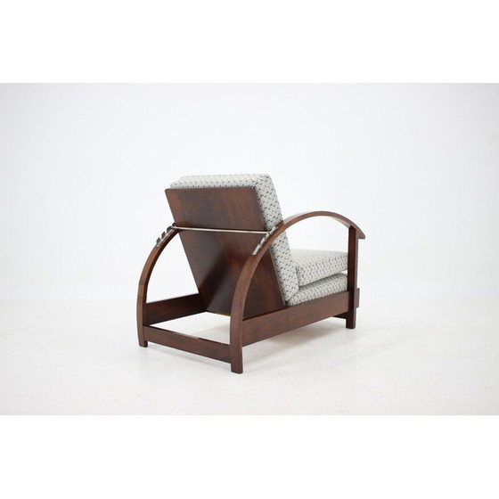 Image 1 of Fauteuil vintage réglable et convertible Art Déco, Tchécoslovaquie 1930