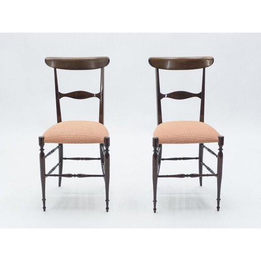 Paire de chaises Campanino Chiavari en noyer par Fratelli Levaggi 1950