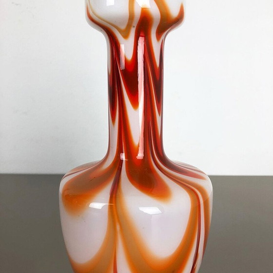 Image 1 of Vase vintage orange par Opaline Florence, Italie 1970