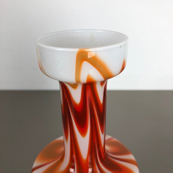 Image 1 of Vase vintage orange par Opaline Florence, Italie 1970