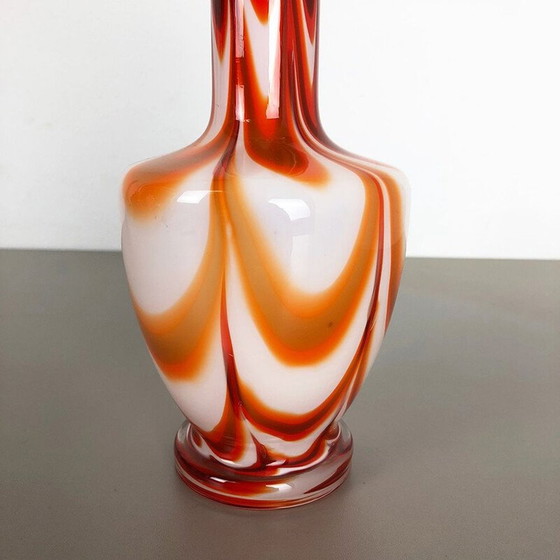 Image 1 of Vase vintage orange par Opaline Florence, Italie 1970