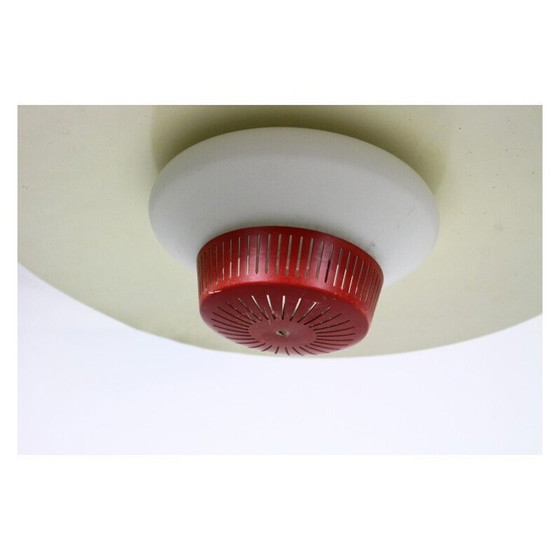 Image 1 of Lampe suspendue vintage en métal rouge par Bent Karlby, Danemark 1970