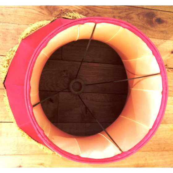 Image 1 of Plafonnier vintage en tissu rouge