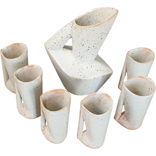 Service à orangeade vintage en grès, 1960