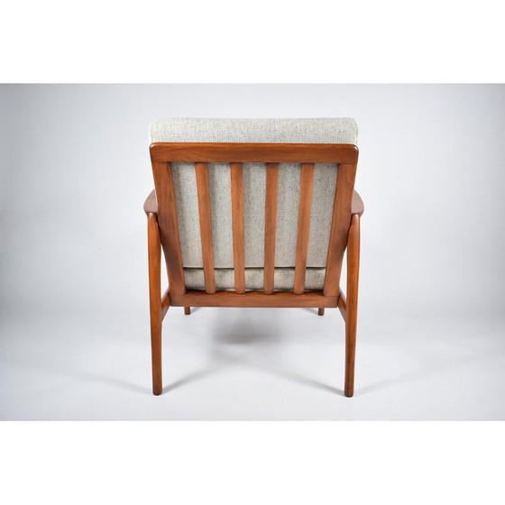 Image 1 of Fauteuils vintage en teck teinté et tissu pour Swarzędz, 1960
