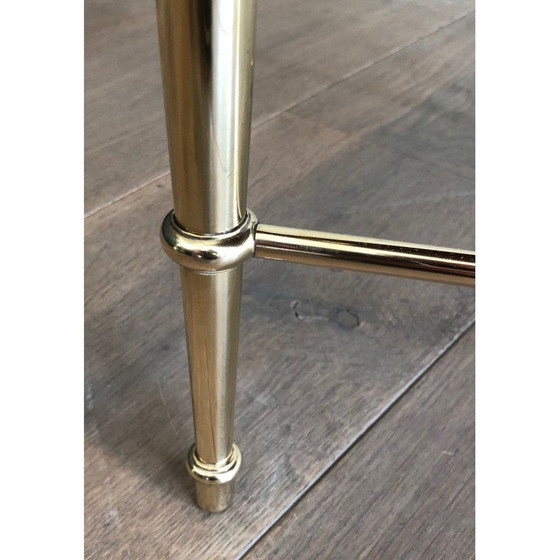 Image 1 of Table basse vintage en laiton et verre pour Maison Ramsay, France 1940s