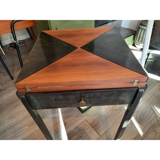 Image 1 of Table de jeu vintage en acajou