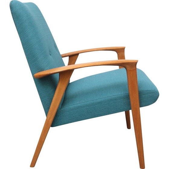 Image 1 of Fauteuil vintage restauré Petrol - 1950s