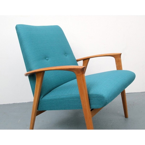 Image 1 of Fauteuil vintage restauré Petrol - 1950s