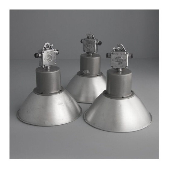 Image 1 of Suspension vintage en aluminium brossé, 1960