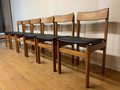 6 Chaises de salle à manger de Jos De Mey pour Van Den Berghe-Pauvers