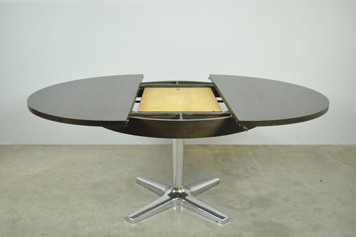 Table de salle à manger ronde extensible en Formica / 1970S