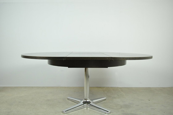 Image 1 of Table de salle à manger ronde extensible en Formica / 1970S