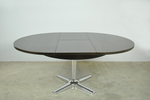 Table de salle à manger ronde extensible en Formica / 1970S