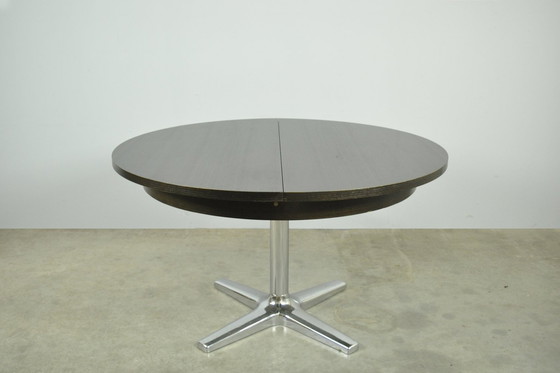 Image 1 of Table de salle à manger ronde extensible en Formica / 1970S