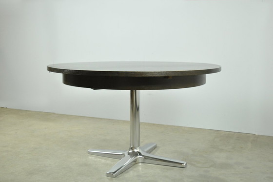 Image 1 of Table de salle à manger ronde extensible en Formica / 1970S