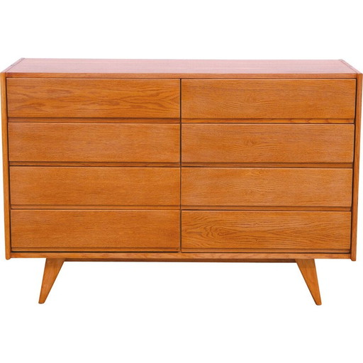 Commode vintage U-453 en bois de chêne et contreplaqué par Jiří Jiroutek pour Interiér Praha, Tchécoslovaquie 1960