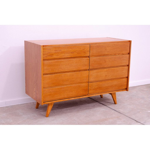 Commode vintage U-453 en bois de chêne et contreplaqué par Jiří Jiroutek pour Interiér Praha, Tchécoslovaquie 1960