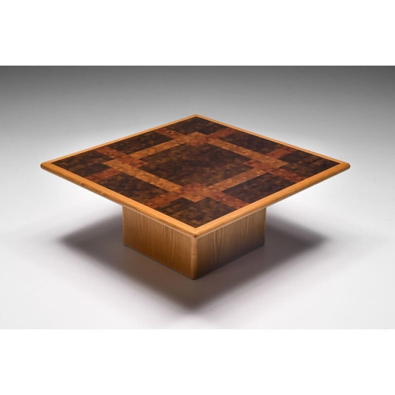 Image 1 of Table basse vintage en mosaïque et chêne par Middelboe et Lindum pour Tranekaer, Danemark 1970