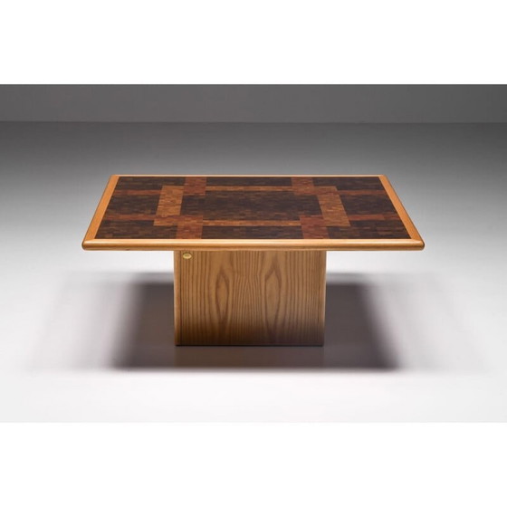 Image 1 of Table basse vintage en mosaïque et chêne par Middelboe et Lindum pour Tranekaer, Danemark 1970