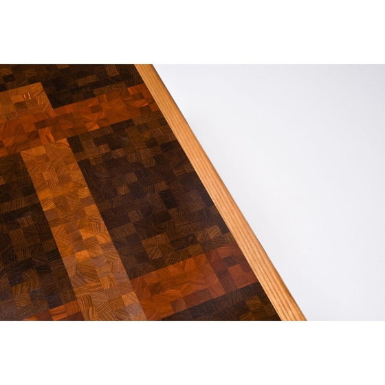 Image 1 of Table basse vintage en mosaïque et chêne par Middelboe et Lindum pour Tranekaer, Danemark 1970