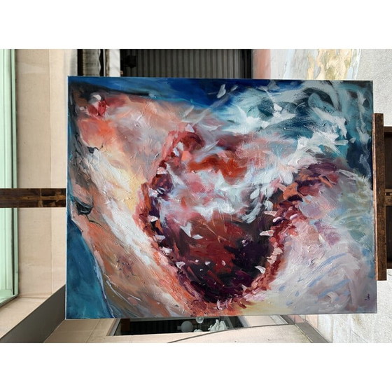 Image 1 of Huile sur toile vintage sur châssis par Sonia Lalic