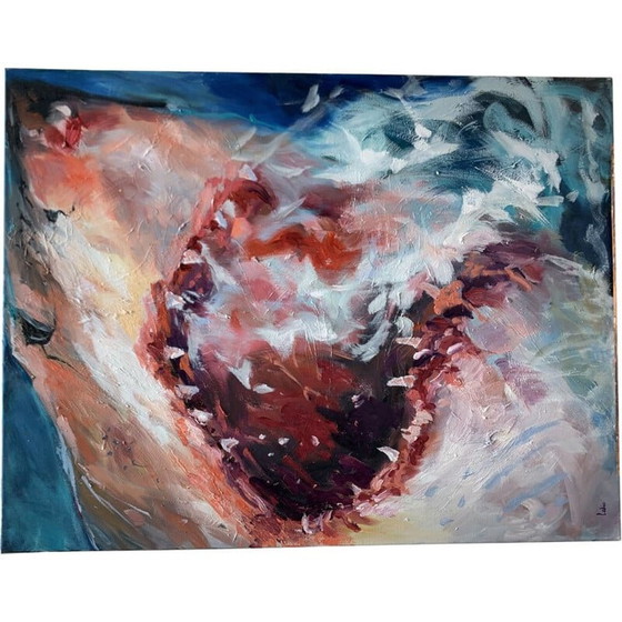 Image 1 of Huile sur toile vintage sur châssis par Sonia Lalic