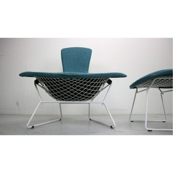 Image 1 of Fauteuil vintage en acier avec ottoman par Harry Bertoia pour Knoll International, 1952