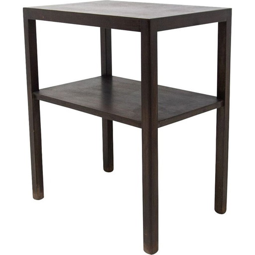 Table d'appoint vintage moderniste en chêne, Tchécoslovaquie 1950