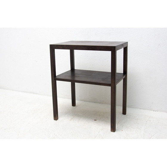 Image 1 of Table d'appoint vintage moderniste en chêne, Tchécoslovaquie 1950