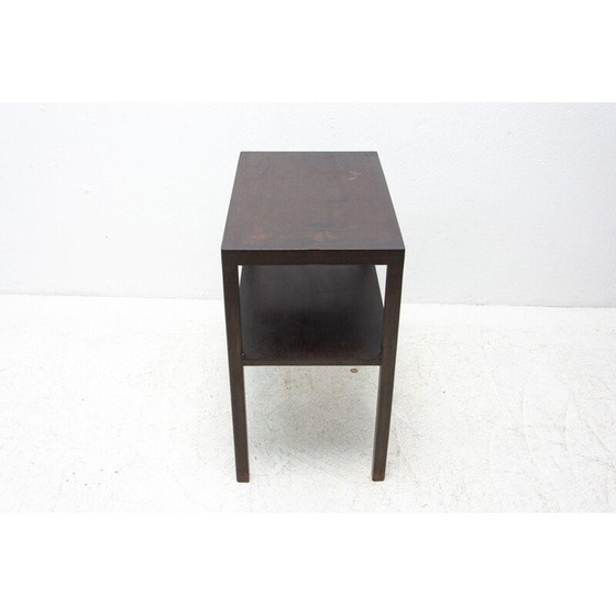 Image 1 of Table d'appoint vintage moderniste en chêne, Tchécoslovaquie 1950