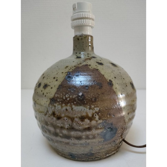 Image 1 of Lampe boule vintage en grès émaillé de pyrite par Gustave Tiifoche, 1980