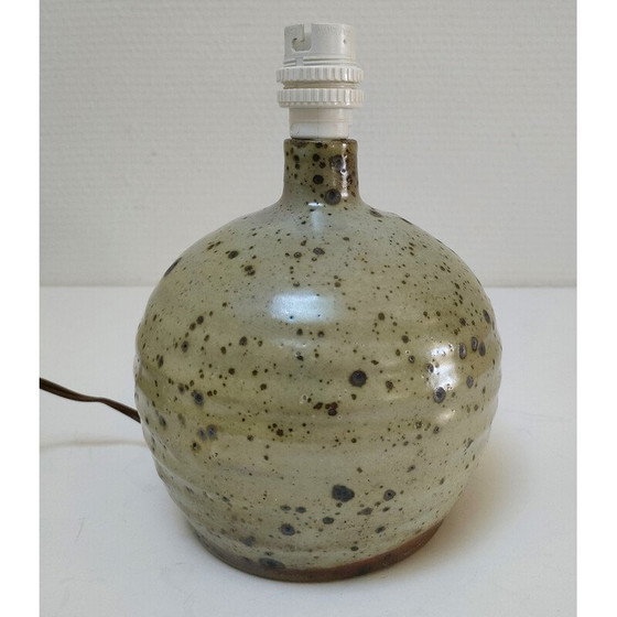 Image 1 of Lampe boule vintage en grès émaillé de pyrite par Gustave Tiifoche, 1980