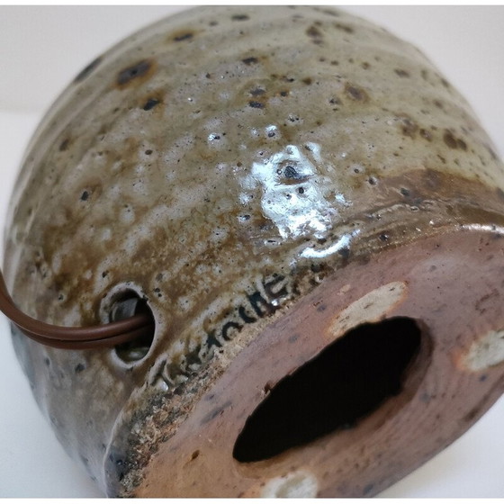 Image 1 of Lampe boule vintage en grès émaillé de pyrite par Gustave Tiifoche, 1980