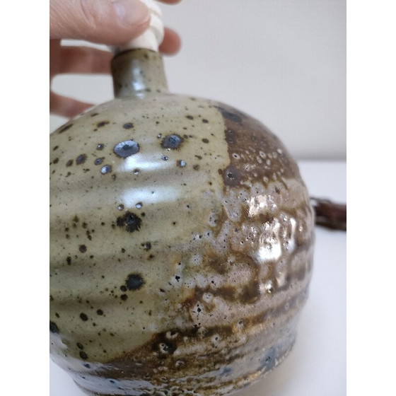 Image 1 of Lampe boule vintage en grès émaillé de pyrite par Gustave Tiifoche, 1980