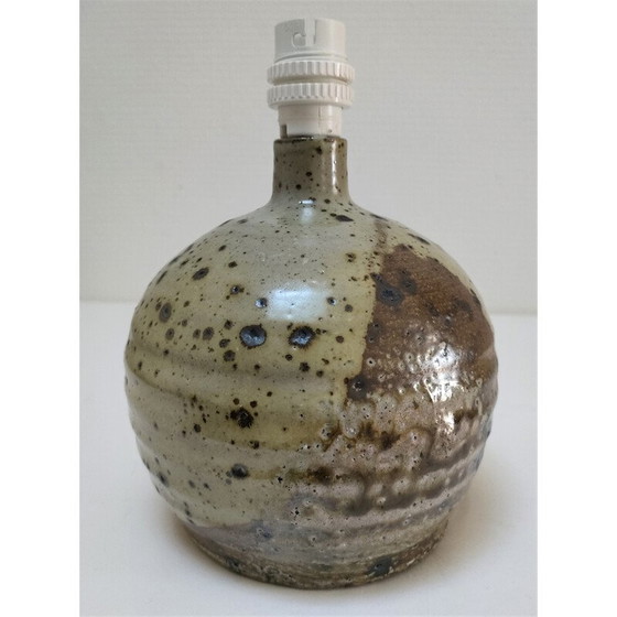 Image 1 of Lampe boule vintage en grès émaillé de pyrite par Gustave Tiifoche, 1980