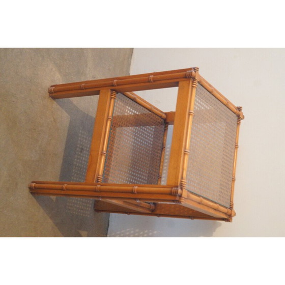 Image 1 of Table d'appoint vintage en bois et verre, 1960