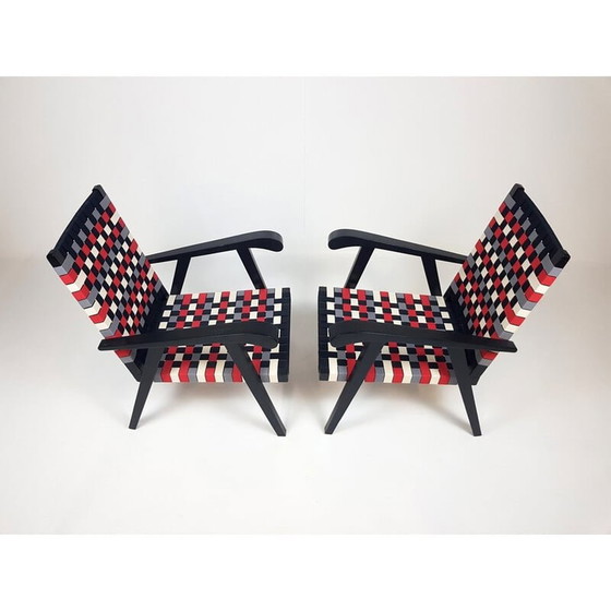 Image 1 of Paire de fauteuils vintage en chêne, années 1950