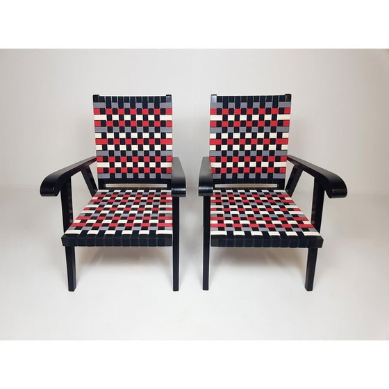 Image 1 of Paire de fauteuils vintage en chêne, années 1950