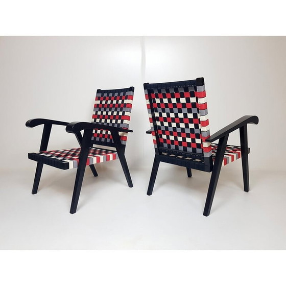 Image 1 of Paire de fauteuils vintage en chêne, années 1950