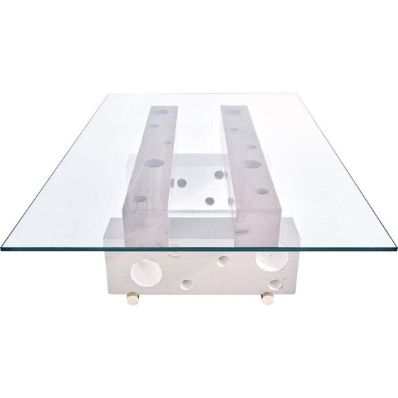 Image 1 of Table basse vintage en laiton massif poli par Leonardy Ulysse André