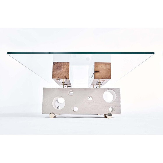 Image 1 of Table basse vintage en laiton massif poli par Leonardy Ulysse André