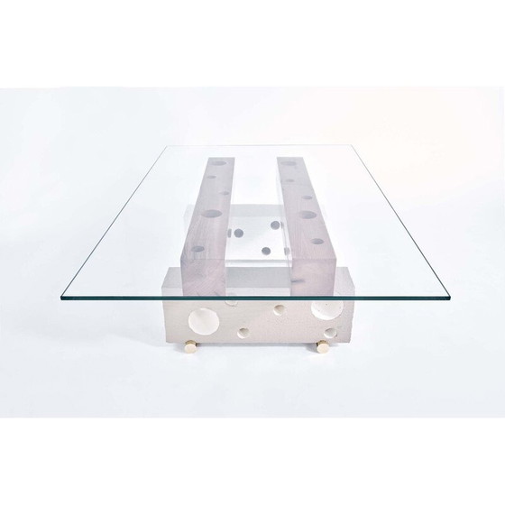 Image 1 of Table basse vintage en laiton massif poli par Leonardy Ulysse André