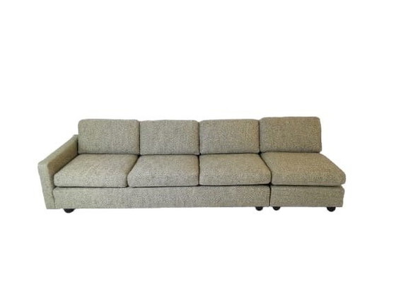 Image 1 of Artifort Modular Round Corner Sofa Green Melange New Upholstered