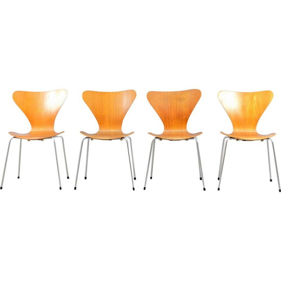 Image 1 of Ensemble de 4 chaises de salle à manger vintage en teck par Wilde et Spieth, Allemagne 1960